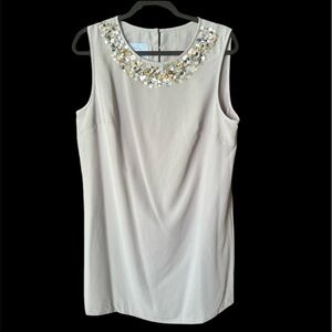 Cynthia Rowley Grey Silver Embellished Sheath Mini Dress